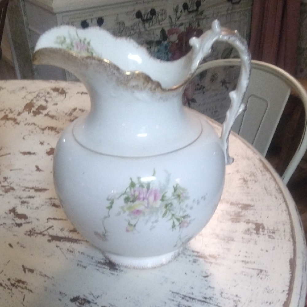 Elegant Floral Porcelain Pitcher